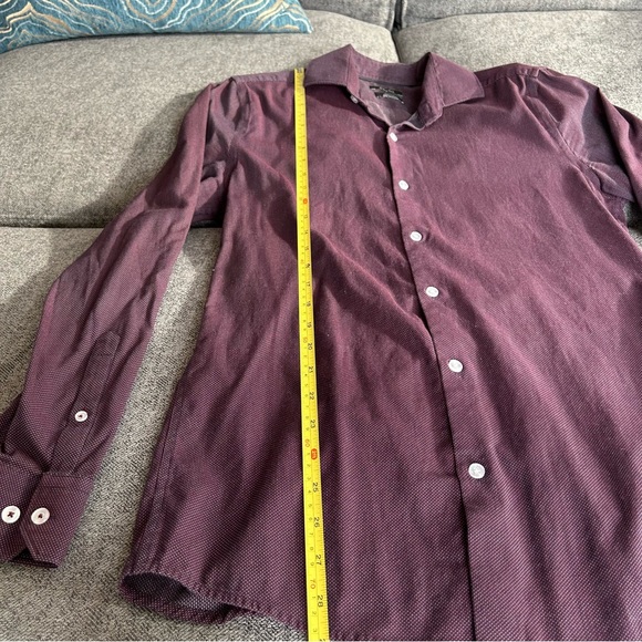 RW&Co Dark Purple Men's dress shirt slim fit Size M, 15-15.5 neck - Picture 7 of 10